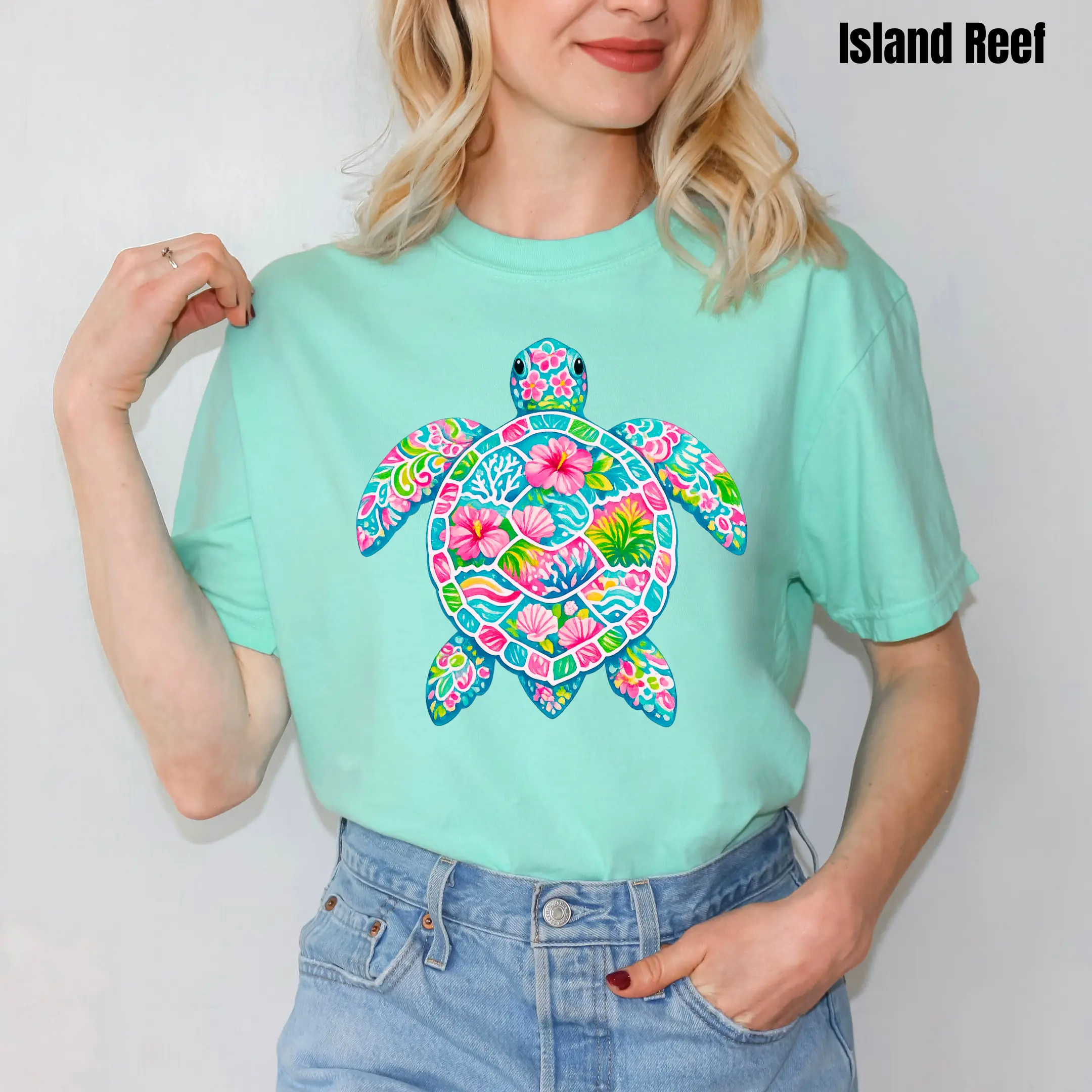 Bright Patterns Sea Turtle Comfort Colors T-Shirt 'NLB'