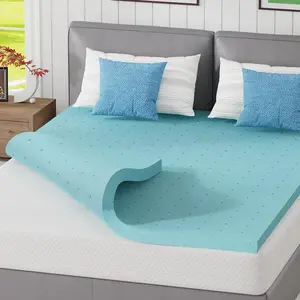 2/3 Inch Mattress Topper, Memory Foam Mattress Pad, Cooling Gel Infused Mattress Topper, Soft Mattress Pads for Sleeper