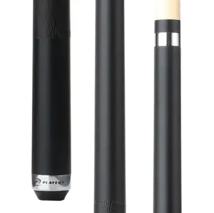 Onyx Black Matte Maple Wood Billiards Cue - Embossed Leather Wrap, 15 in Length, for Billiards & Snooker Sports
