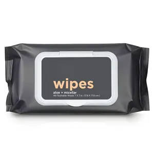 Flushable Wipes | Helps  Odor,  , Paraben &  Free | Vitamin E, Micellar & Aloe Vera | 48 Count