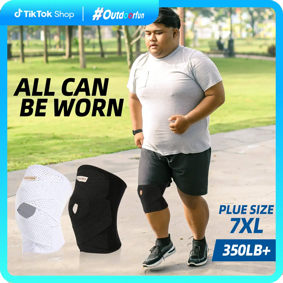 IYDoaMea Plus Size (7XL 300LB+) Knee Compression Wrap Brace (Order A Size Up), Breathable Adjustable Knee Brace For Men And Women, Knee Brace With Sid