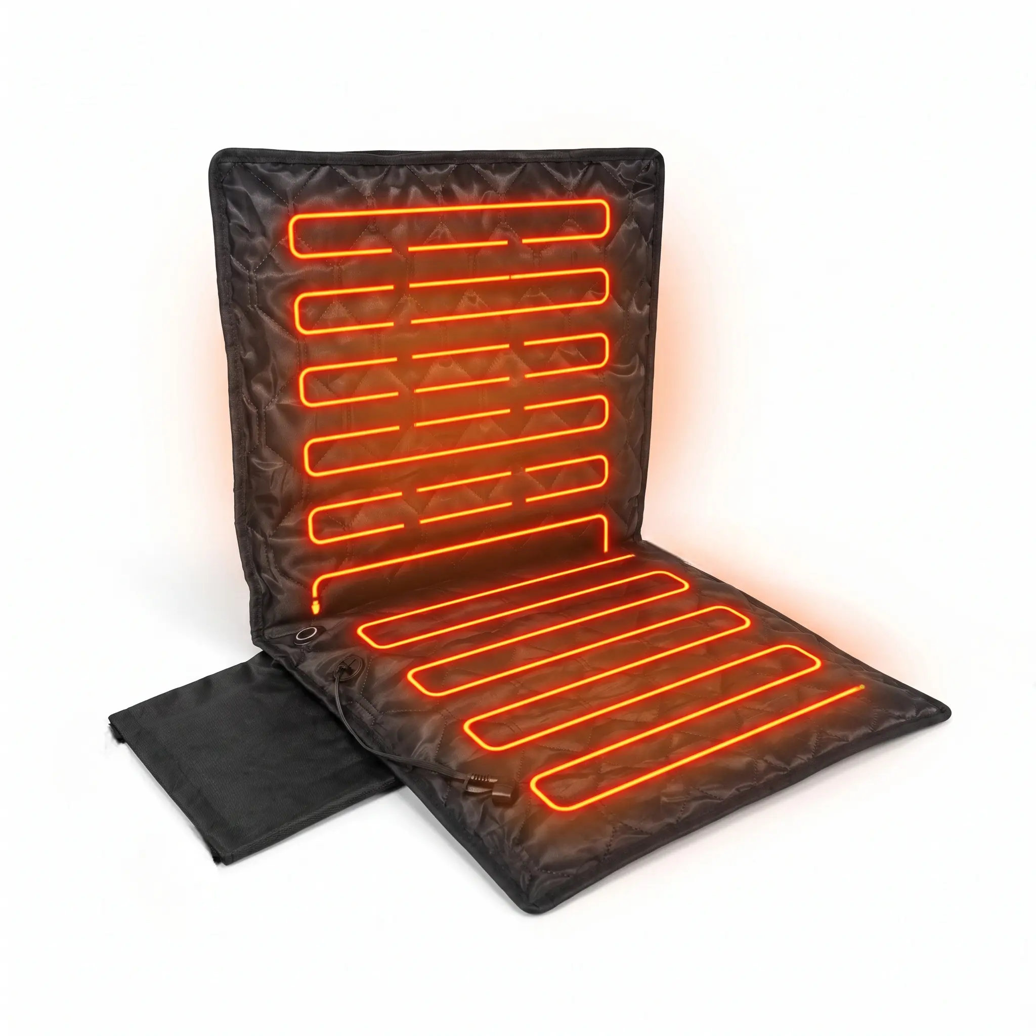 Portable Heated Seat Cushion, Air-Compressible Packable Heating Pad with 3 Heat Settings, USB-Powered Stadium Seat and Camping Chair Cushion for Hunting, Sports, Home and Outdoor Use, Power Bank Not Included
