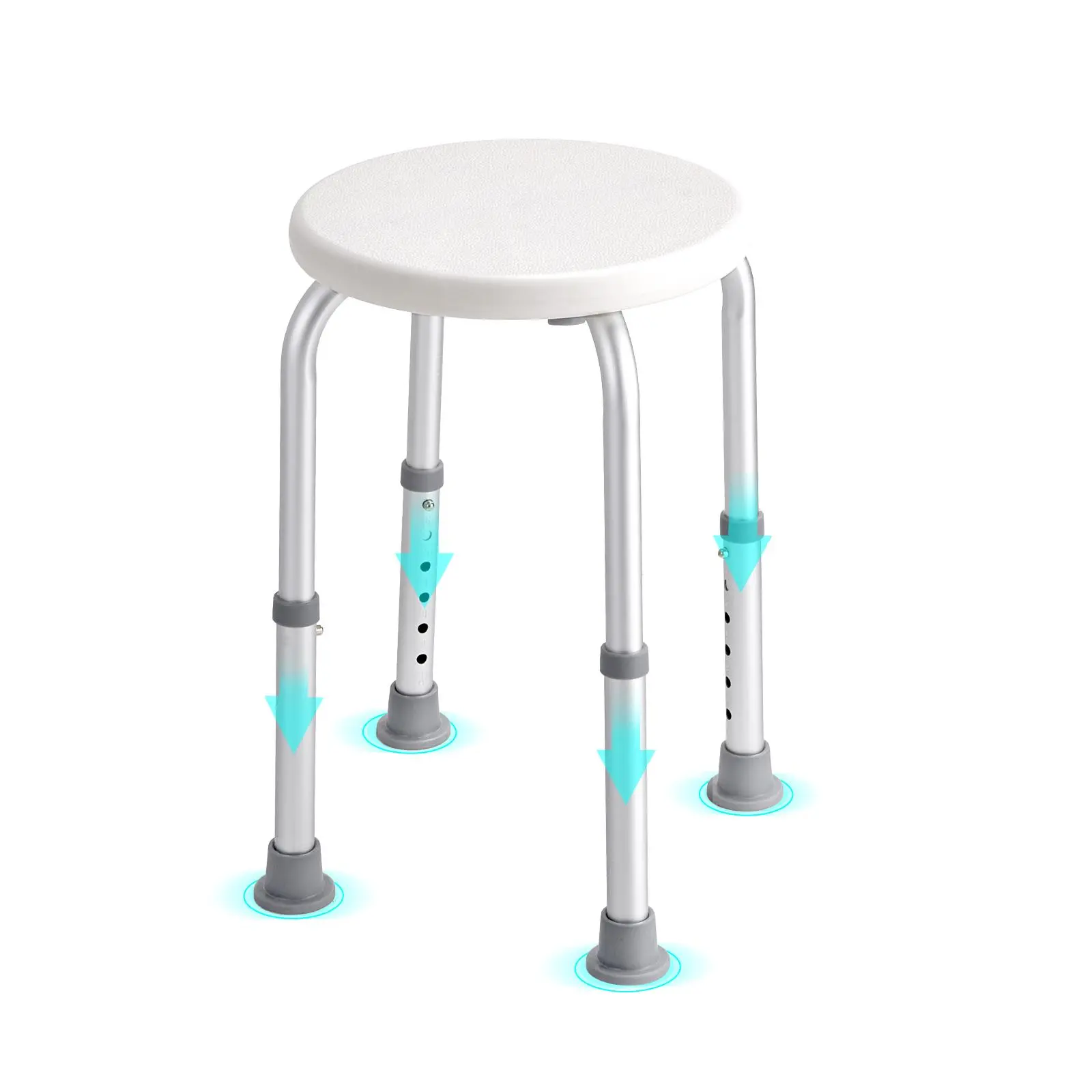 【Summerfinds】VEVOR Shower Chair for Inside Shower,  Adjustable Height Shower Stool, Non-Slip Bench Bathtub Seat Stool for Elderly Disabled Adults Handicap, 300 lbs Capacity Aluminium Lightweight