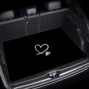 1pc Fit Car Trunk Mat Compatible for Most Vehicles, Heavy-Duty White Heart Design Trunk Liner, Easy-to-Clean Durable Cargo, Minimalist Interior Accessory 75x100 (1pc)