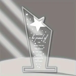 Employee Appreciation Award, Acrylic Thank You Trophy for Coworkers, Retirement Farewell Gifts for Women & Men, Acrylic Plaque Sign