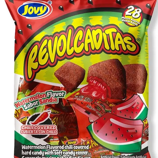 Revolcaditas Sandia 6oz - Sandia Watermelon Flavored Hard Candy Covered in Chili Powder - Sweet and Spicy Candy from Mexico Sweet