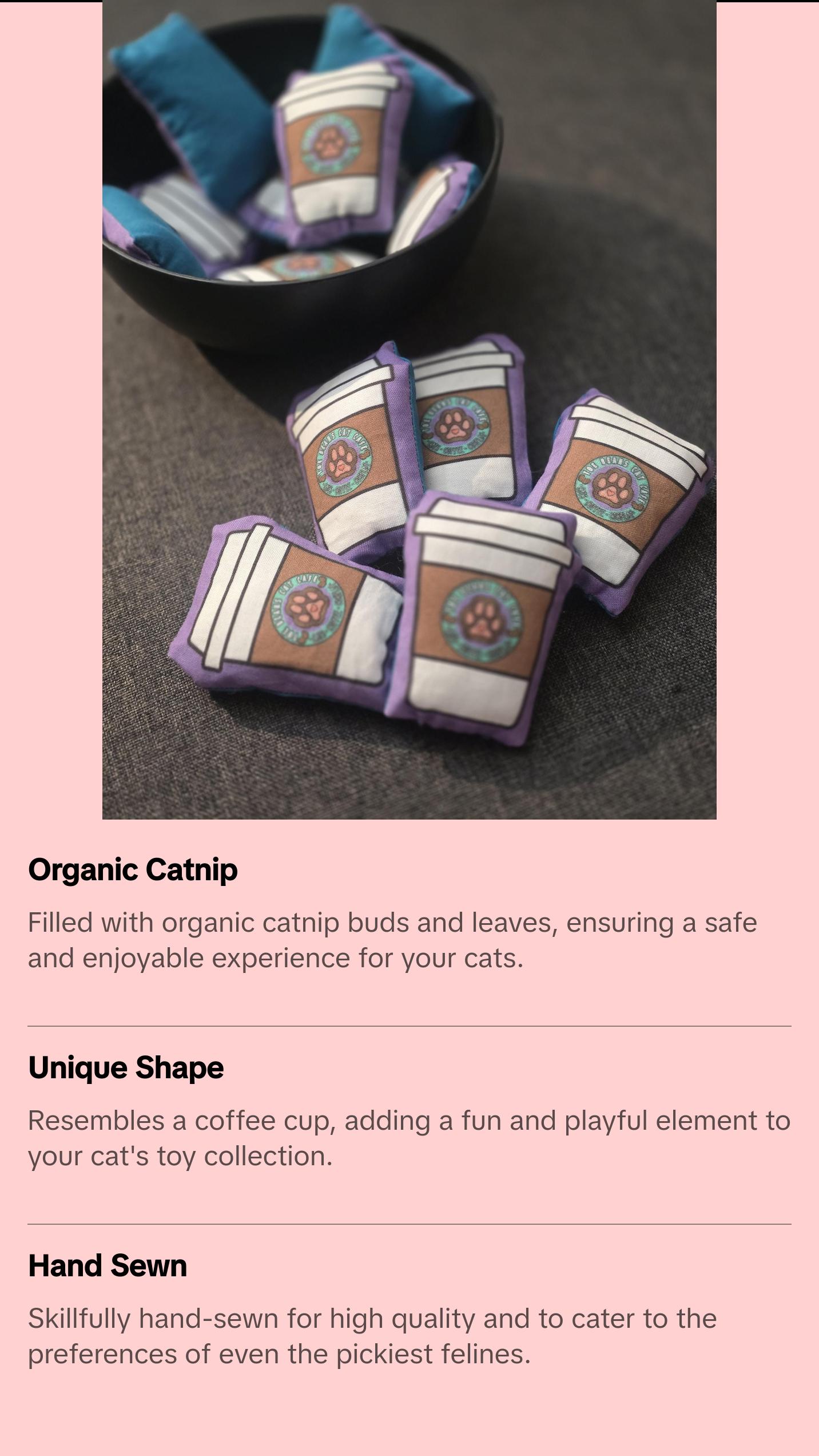 Catnip Filled Cat Toy - To Go Cup Coffee Cup Catnip 1.5 x 3"