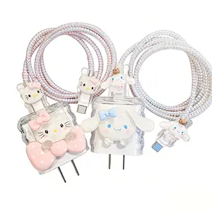 Sanrio Hello Kitty 5-Piece Charger Protective Case Set - Cute & Stylish Tech Accessories for Everyday Use - Easy to Attach & User-Friendly Design - Perfect for Hello Kitty Fans - Hanging, Decor