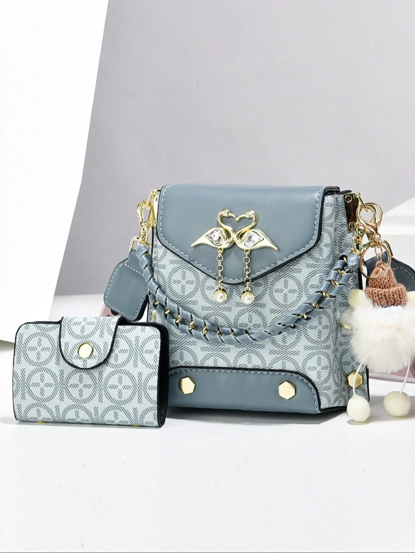 Fashionable Crossbody Bag & Coin Purse, Casual PU Leather Shoulder Bag & Coin Purse, Trendy Versatile High-quality Daily Commuting Bag Set, Fashion Crossbody Handbag