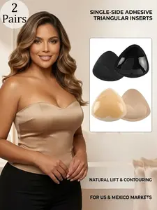 1/2 Pairs Women's Reusable Self-Adhesive Silicone Bra Inserts, Sticky Breast Enhancer Pads & Breast Lifter, Waterproof Push-Up Bust Pads for Bikini Swimwear, Invisible Comfort Support Pads for Wedding Dress & Daily Wear Lady