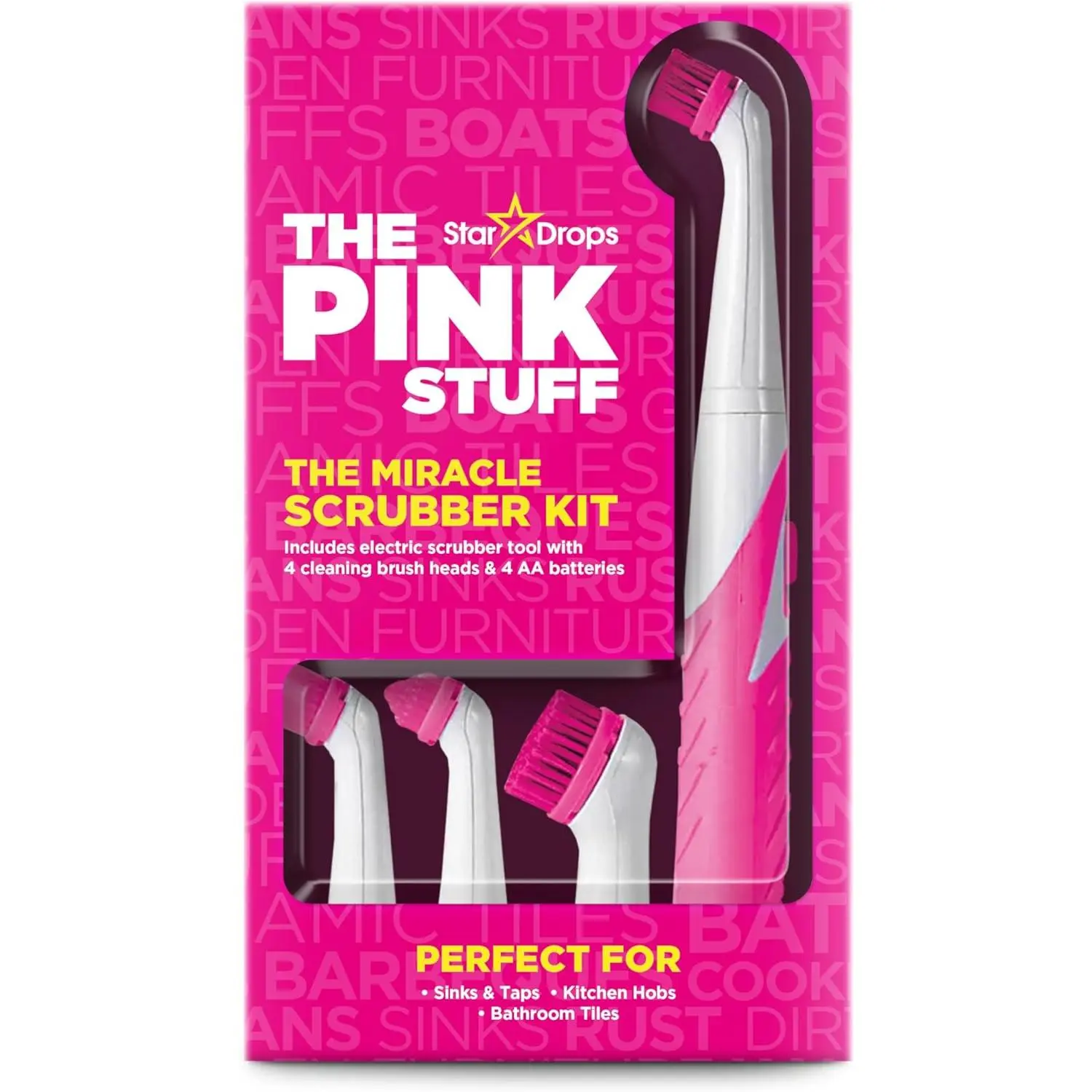 The Pink Stuff Miracle Scrubber Kit, Electric Cleaning Tool Set