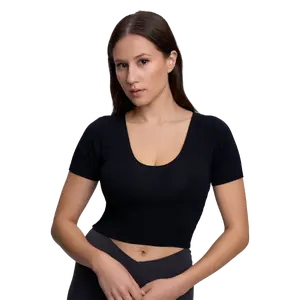 The Crop Undershirt That Changes Everything Your Secret to All-Day Confidence Lenzing Modal Elastane Blend Reversible Neckline 4-Way Stretch Stain Resistant