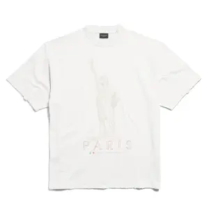 Balenciaga Paris Liberty Short Sleeve Tee Shirt Off White