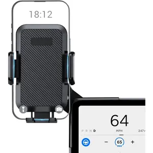 BASENOR 2025 2026 Tesla Model Y 3 Phone Mount Holder Strong Adhesion 360° Adjustable Cell Phone Holder Stand Tesla Model Y Juniper Tesla Model 3 Highland Interior Accessories Fit for iPhone &amp; Android