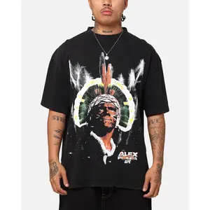UFC By Culture Kings Alex Pereira Big Face Vintage T-Shirt Black Acidwash