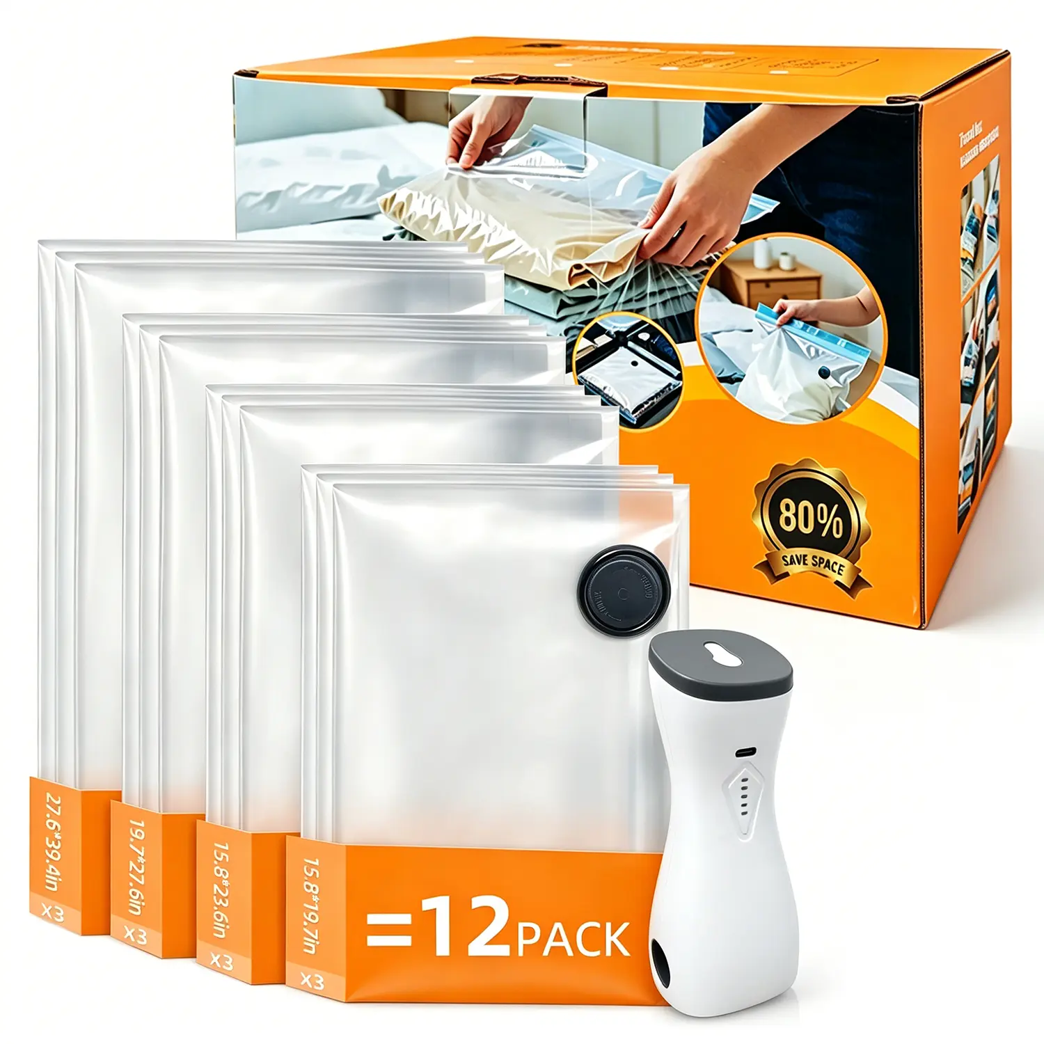 Rechargeable Pump(gray)+ 12 Bags