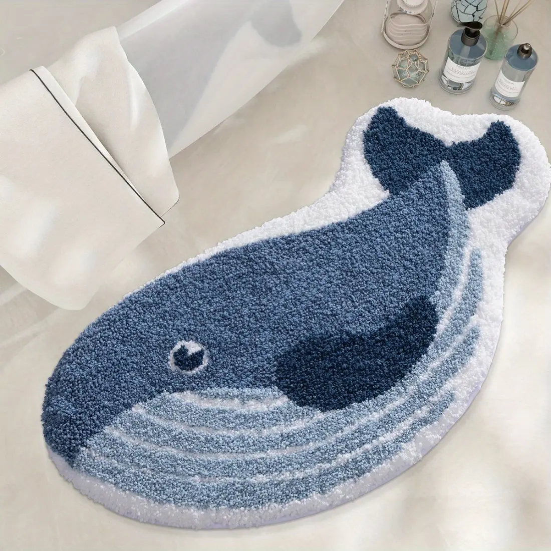 latch hook kits for adults, DIY Handmade Carpet Crochet Needlework Mat Knotted Cushion Tapestry, Whale Pattern Pre-Printed, Christmas Embroidery Kits Decoration Festival Gift 20.47in*14.96in 52cmx38cm