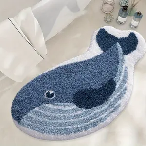 latch hook kits for adults, DIY Handmade Carpet Crochet Needlework Mat Knotted Cushion Tapestry, Whale Pattern Pre-Printed, Christmas Embroidery Kits Decoration Festival Gift 20.47in*14.96in 52cmx38cm