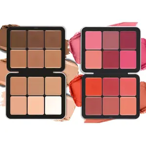 12 Color Cream Concealer & Blush Palette Set, 2 Boxes Makeup Palette, Long-lasting Concealer and Soft Blush, Professional Makeup Set for Women & Girls