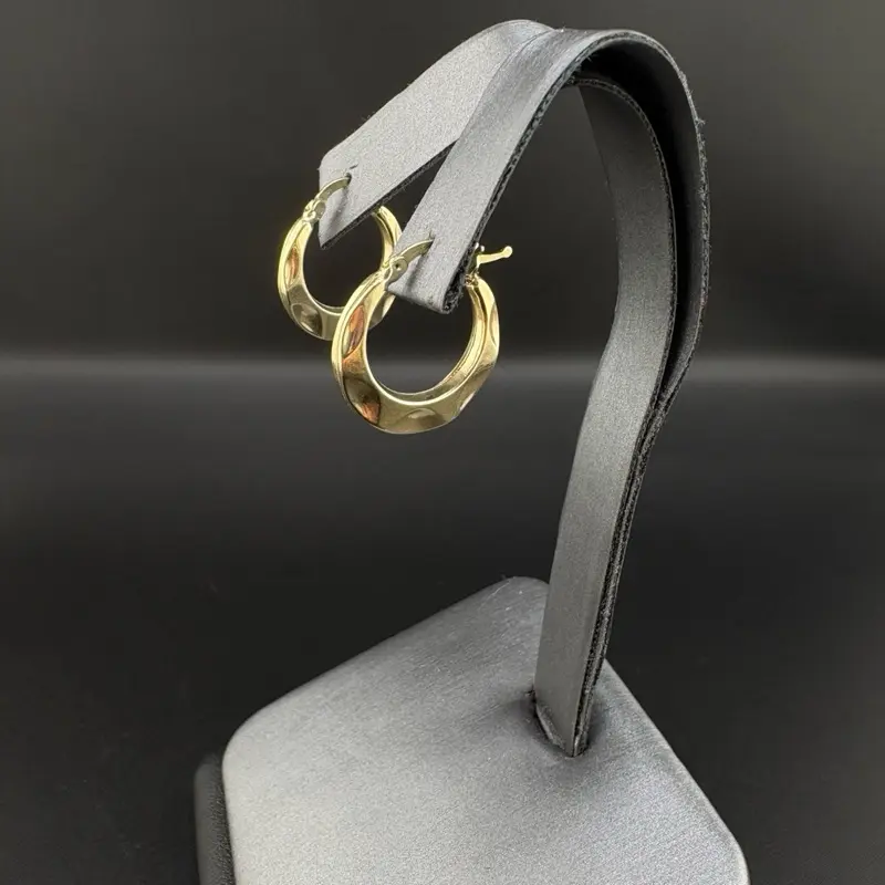 10k Gold Hoops, Dainty Round Earrings for Women, Hypoallergenic Everyday Jewelry