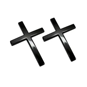 Christian Cross Sticker with Chrome Finish Car Exterior Decorative Sticker Universal Fit for Cars Motorcycles & SUVs Durable Material Simple Application Faith Symbol Adhesive 2.6" x 1.85" Zinc Alloy - Vehicle