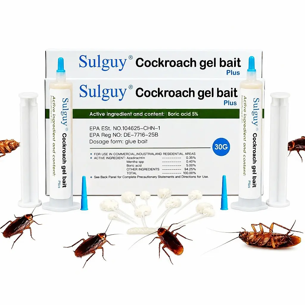 Sulguy Cockroach Gel Bait - 30g (1 Tube) with Plunger & Tips, Cockroach Exterminator, Indoor-Outdoor Pest Control for German, American & Common Roach Species