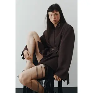 H&M Belted lapelless blazer