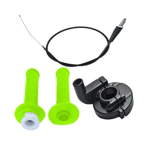 22mm 7/8" Handlebar Hand Grips and 39.3 inch Twist Handle Throttle Cable with Housing Set, for 100cc 110cc 125cc 140cc Pit Dirt Bike ATV Scooter Motorcycle Quad TaoTao Kazuma Sunl Roketa (green)