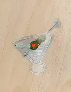 Heart Olive Martini Transparent Sticker