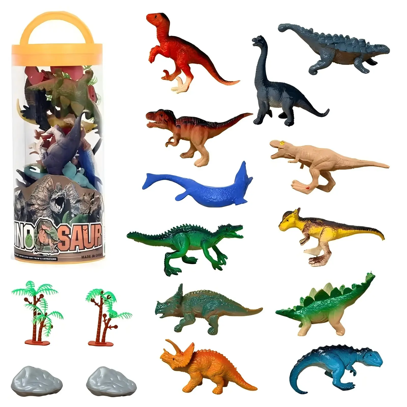 12PCS Dinosaur Toys in Jar – Mini Dino Figures, Kids Love Fun Surprise, Party Favors, Birthday Gift, Goodie Bag Fillers