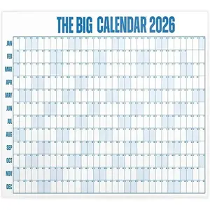 2026 Wall Calendar, Bucket List Calendar with Pen and Color-coded label, Offering Yearly Overview and Color Coded, Year-round Overview Schedule for Efficient Planning, Calendar Planner