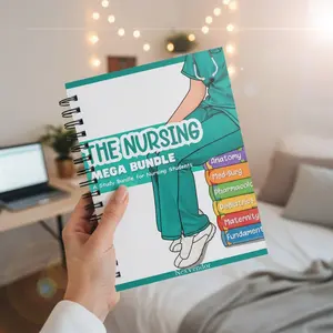 Nursing Student Mega Bundle | 600+ Pages of Study Guides, Cheat Sheets, NCLEX Review & Nursing School Resources