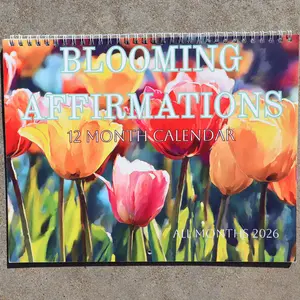 2026 Blooming Affirmations 12 Month Inspirational Wall Calendar with Vibrant Design for Daily Motivation