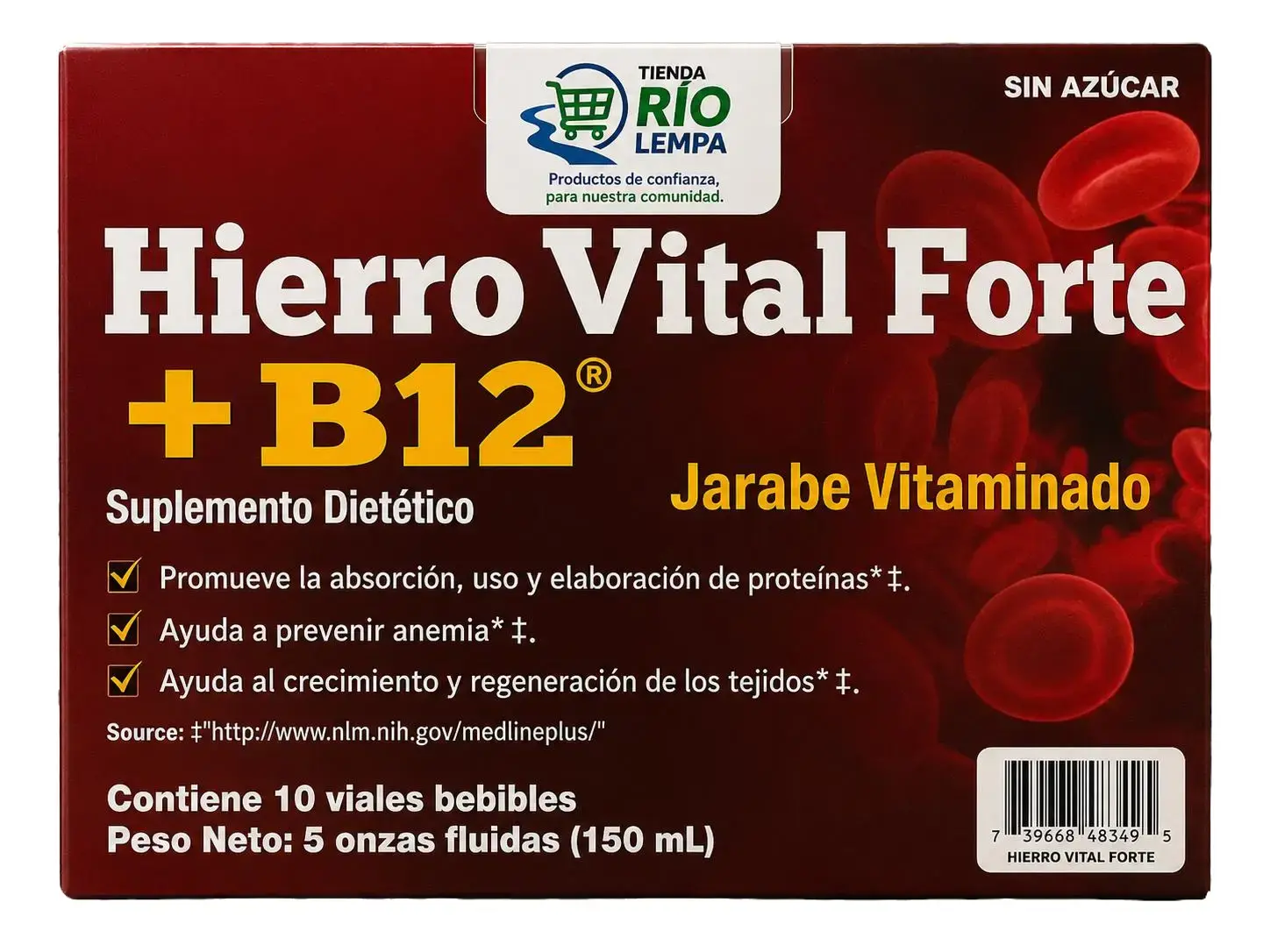 Hierro Vital Forte Edible Dietary Supplement - Vitamin & Mineral Wellness Support, 10 x 150mL Bottles, Healthcare