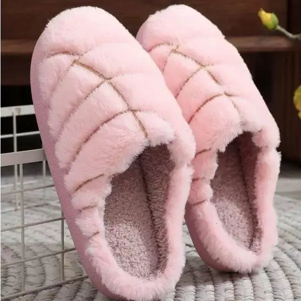 Unisex Concha Design Memory Fluffy Slippers For Women & Men Warm Cozy Plush Fuzzy Slip-on House Slippers Pink Footwear Indoor And Outdoor