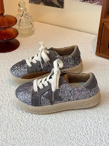 Star Sneakers Colorblock Laces Trendy Cute Kids Daily Wear Sparkling Style, Stylish Casual Trainers Footwear for Boys & Girls