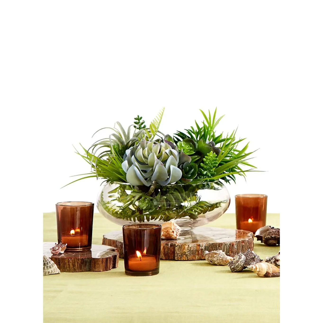 Glass Garden Bowls, 8"D x 3.25"H