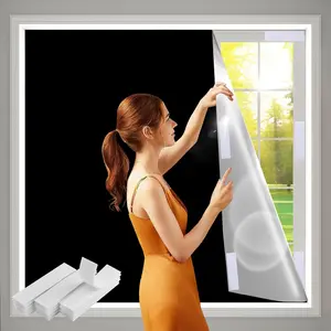 Blackout Curtains for Bedroom 57x118 inch,Portable Removable No Drill Blackout Shades,Cuttable Temporary Black Out Window Cover,Black Out Blinds for ,Dorm,Travel,RV or Renter Use