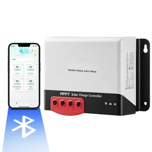 50A MPPT Solar Charge Controller For 12V And 24V Systems With Auto DC Input, Bluetooth Module, And High Efficiency 98% Charging, Compatible With Sealed AGM, Gel, Flooded, And Lithium Batteries, Solar Panel Regulator Charger