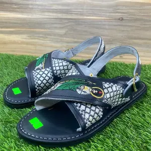 Mexican Crossed Huarache Sandals with Embroidered San Judas on Straps for Men and Women