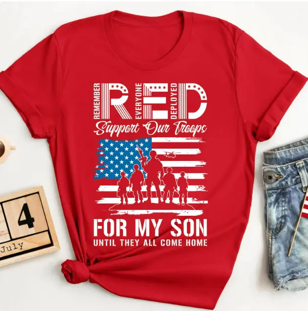 RED Remember Everyone Deployed Shirt, Military Support Tee, RED Friday Patriotic Top, Army Mom Gift, Support Our Troops Tee, USA