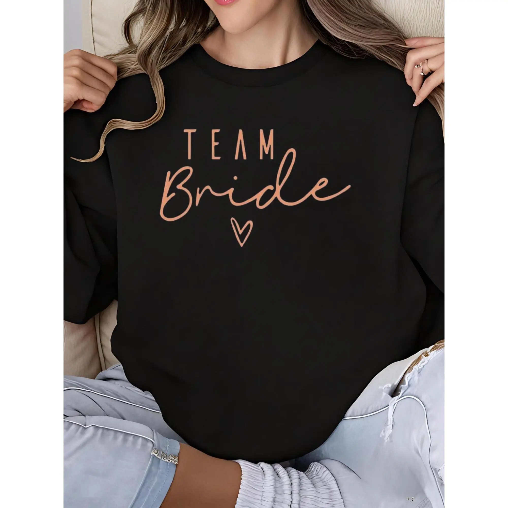 Bachelorette Party Crew Neck Long Sleeve Sweatshirts for Bride & Bridesmaids - Fun Matching Group Outfits - Cute Printed Design - Perfect Girls Night Celebration Gift Idea