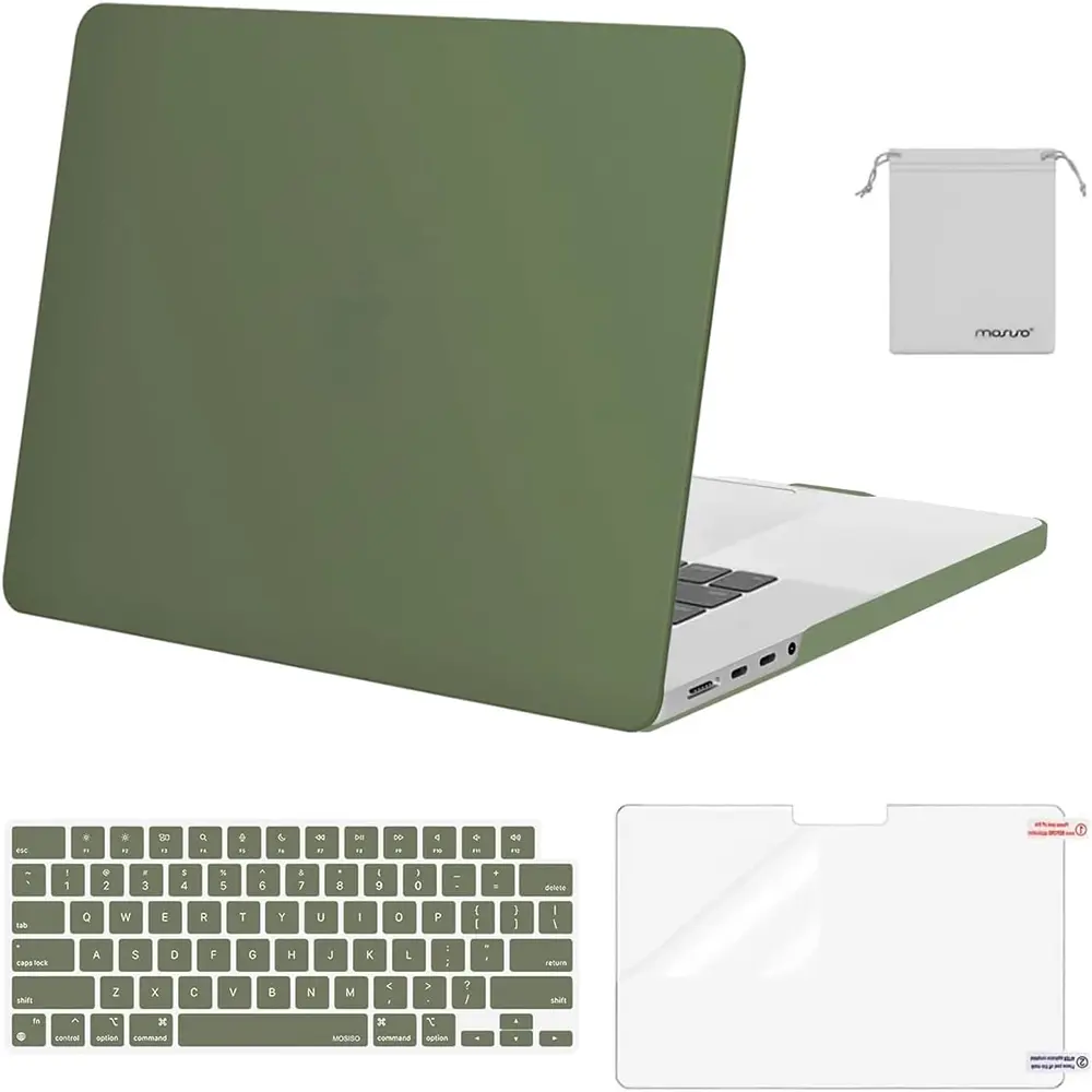MOSISO Compatible with MacBook Pro 16 inch Case M5 2026 M4 2025 M3 M2 M1 2024-2021 A3429 A3428 A3403 A3186 A2991 A2780 A2485, Protective Hard Shell&Keyboard Cover&Screen Film&Pouch, Laptop Casing, Ultra Thin
