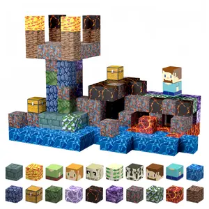 213PCS Magnetic Blocks with pixelated design Forest Animals Toys, Build Mine Magnet World Set, Magnetic Tiles Building , STEM Montessori Sensory Toys