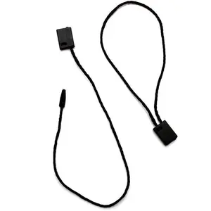 7" 1000 Pcs Black Hang Tag Nylon String Snap Lock Pin Loop Fastener Hook Ties