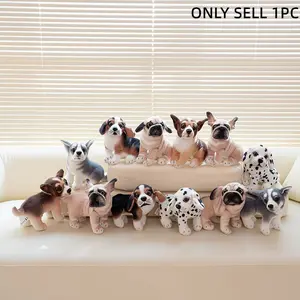 Realistic Standing Dog Plush Toy Stuffed Animal, Soft Stuffed Animals, Adorable Expression Soft Body PP Cotton Filled, Indoor Desktop Decoration Soft Cuddly Gift for Pet Lovers