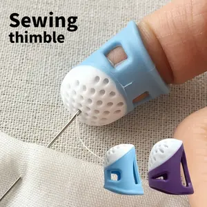 2pcs Sewing Thimble Finger Protectors Embroidery Tool Anti-Slip Cross Stitch Needle Covers Silicone Material, Silicone Thimble, Finger Protection Sleeve, Plastic Thimble, Nail Thimble, Sewing Tool, Cross Stitch Press Thimble