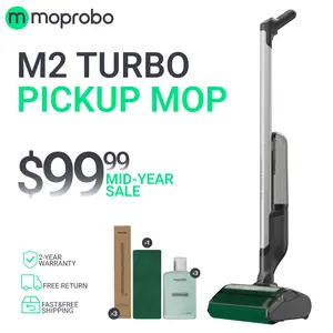 Moprobo M2 Turbo 4-in-1 Cordless Wet-Dry Floor Washer Pickup Mop with Cordless Design, Solid-Liquid Separation, Self-Cleaning System, Hot Air Drying – Home Cleaning Essential for Sticky Floors, Daily Messes