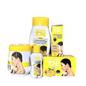 Yellow Tone Body Care Set (Lotion 400mL+ Cream 450mL + Soap 200G + Oil 60mL + Serum 30Ml)  With Vitamin C
