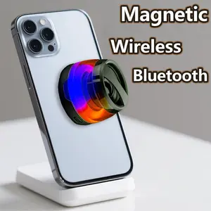 Mini Magnetic Bluetooth Audio RGB Lights – Portable Wireless Stereo Speaker, Rechargeable Battery, Small Outdoor LED Speaker, Gift Idea